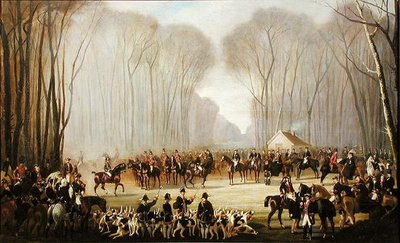 Hunt Meeting at Puis au Roi in the Forest of Compiegne by Louis Robert Heyrault